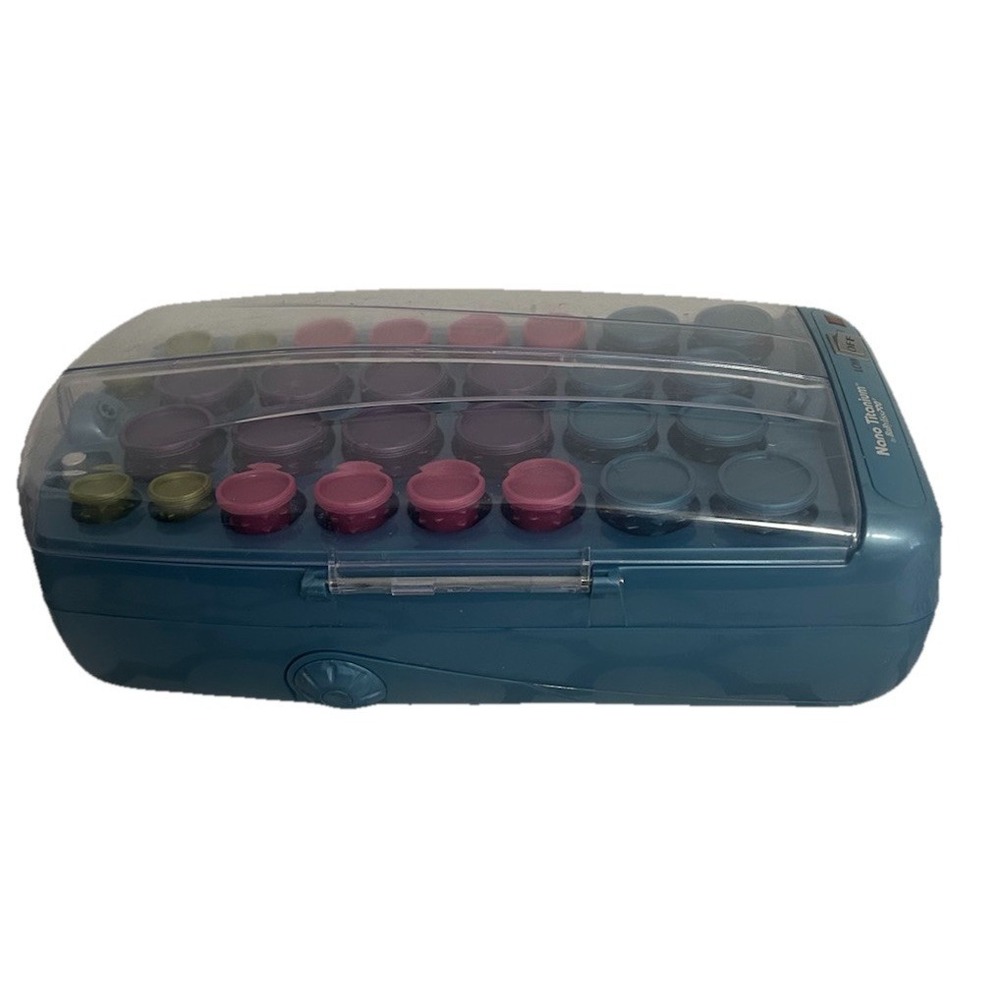 Nano Titanium By Babyliss Pro 30 Hot Rollers Curl Hairsetter Blue Case WORKS